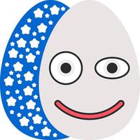 Flirty Easter Egg Emoji with Wink vector