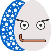 Bad Mood Easter Egg Emoji Design vector