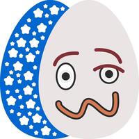 Drunk Face Easter Egg Funny Icon vector