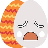 Sweating Face Easter Egg Nervous Emoji vector