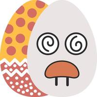 Dazed Expression Easter Egg Funny Emoji vector
