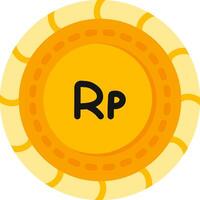 Rupiah Coin Flat Color Illustration vector