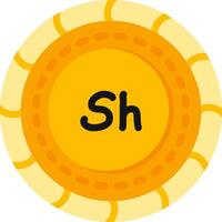 Shilling Coin Flat Design Icon vector