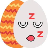 Sleeping Easter Egg Emoji with ZZZ Marks vector