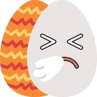 Sneezing Easter Egg Emoji with Tissue vector
