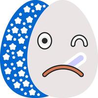 Thermometer Face Easter Egg Health Emoji vector