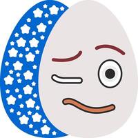 Woozy Face Easter Egg Emoji in Confusion vector