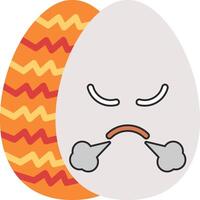 Steaming Head Easter Egg Angry Expression vector