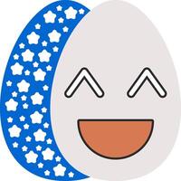 Haha Laughing Easter Egg Emoji Style vector