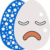 Hot Sweat Easter Egg Overheated Face Emoji vector