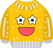 Starstruck Eyes Emoji Sparkle Face Design vector