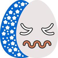 Disgusted Easter Egg with Twisted Face vector