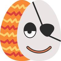 Pirate Easter Egg Emoji with Eyepatch vector