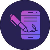 Digital Signature Pixel Style Inspired Badge Element vector