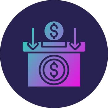 Insert coin Gradient Themed User Interface Symbol vector