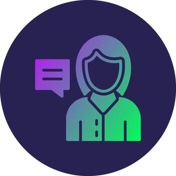 Interview Color Block Style Badge Design vector