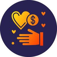 Donation Color Block Style Badge Design vector