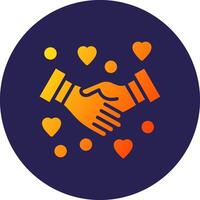 Handshake Iconic Line Style Graphic Form vector