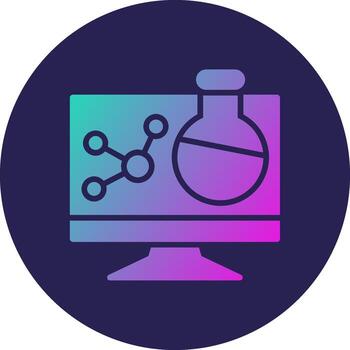 Virtual lab Color Block Style Badge Design vector