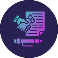 Contract agreement Outlined Frame Style Object Design vector