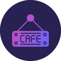 Cafe Color Block Style Badge Design vector