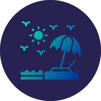 Beach Outlined Line Based UI Artwork vector