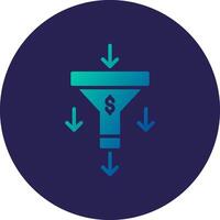Sales PipeLine Two Colour Dollar Mobile App Style Illustration Piece vector