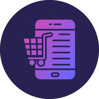Shopping OnLine Two Colour Sharp Lined Graphic Style Mark