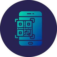 Qr Code Scan High Contrast Design UI Badge vector