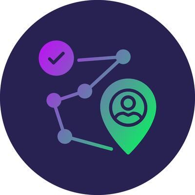 Customer Journey Sharp Lined Graphic Style Mark
