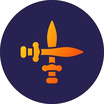 Sword Outlined Frame Style Object Design vector