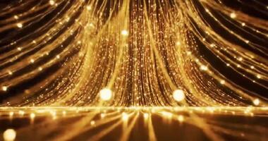 abstrato dourado luz córregos baixa criando uma espumante e luxuoso fundo video