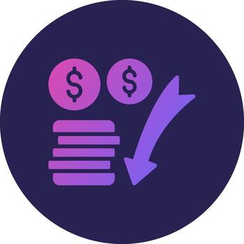 Decrease Gradient Style User Interface Element vector