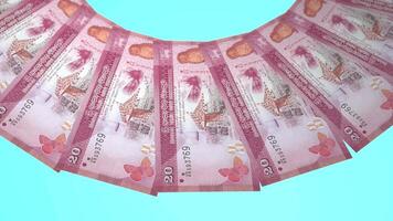 2 Effulgent Looping Design of 20 rupees Currency of Sri Lanka video