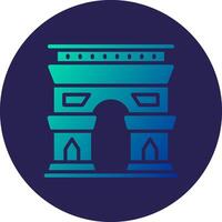 Arch Of Triumph Clean UI Concept Design Badge vector