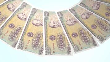 208 Composed Looping Design of 1000 dong Currency of Vietnam video