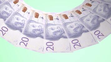 39 Stylish Looping Design of 20 kronor Currency of Sweden video
