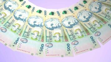 175 Gleeful Looping Design of 500 pesos Currency of Uruguay video