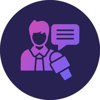 entrevista degradado temática usuario interfaz símbolo vector