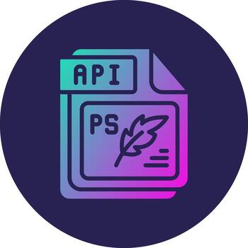 api neón de colores usuario interfaz símbolo vector