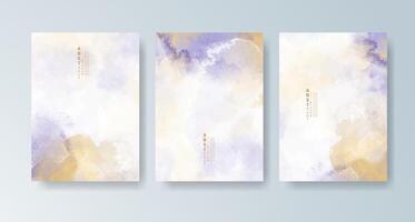 Watercolor backdrops creating vibrant card expressions. vector