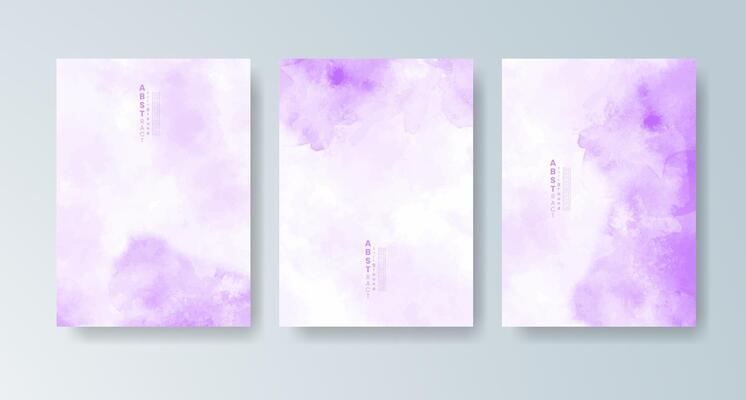 Set of artistic cards with layered watercolor artwork.