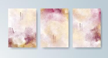 Bright watercolor patterns adding charm to greeting cards. vector