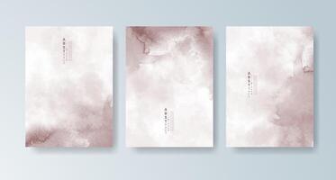 Watercolor design cards with flowing bright color schemes. vector