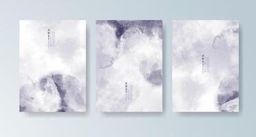 Vibrant set of cards splashed with playful watercolor strokes. vector