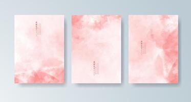 Cards with multicolor watercolor paintings in abstract style. vector