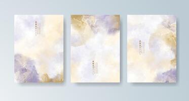 Set of bold watercolor cards with expressive color combinations. vector