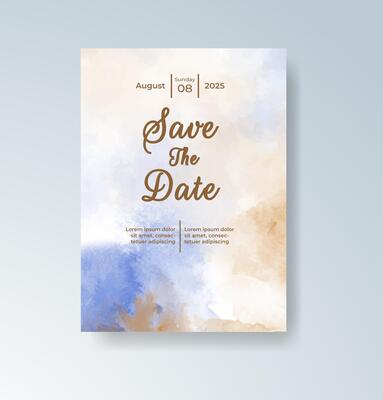 Painterly watercolor wedding design with rustic charm.