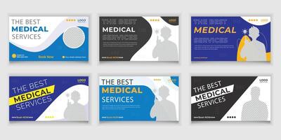Bundle Medical Thumbnail Design Templates for Your Best Solution vector