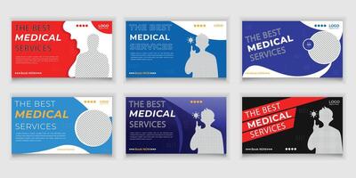 Combine Medical Thumbnail Design Templates vector